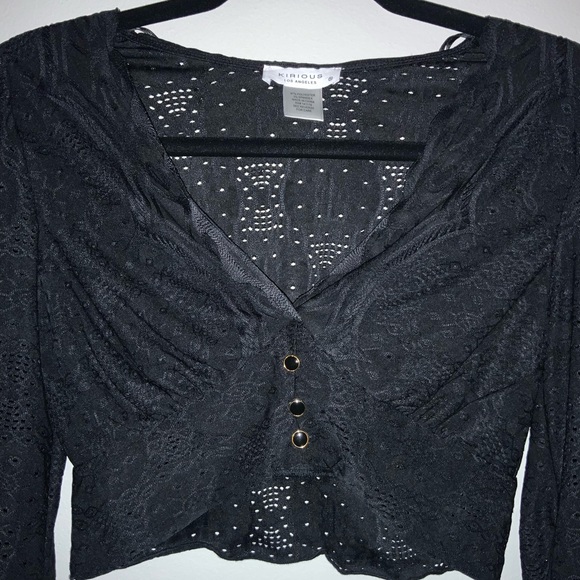 Black Kirious Los Angeles Long Sleeve Blouse - Picture 3 of 8